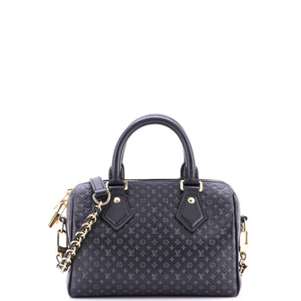 Louis Vuitton Speedy Bandouliere Bag Nanogram Embossed Leather 20