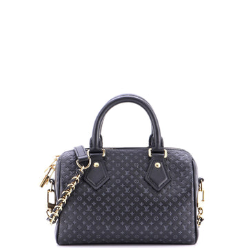 Louis Vuitton Speedy Bandouliere Bag Nanogram Embossed Leather 20