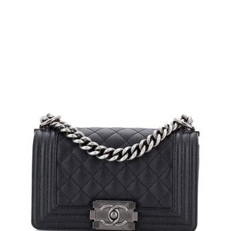 Chanel Boy Flap Bag Quilted Caviar Small
