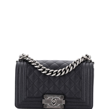 Chanel Boy Flap Bag Quilted Caviar Small