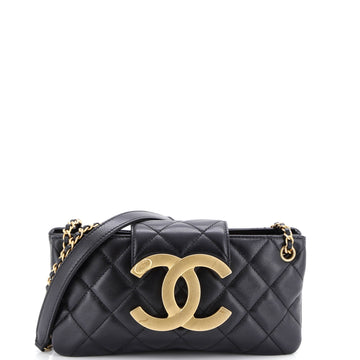 Chanel Giant CC Clutch with Chain Quilted Lambskin