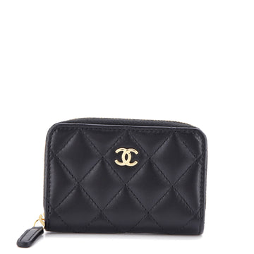 Chanel CC Zip Coin Purse Quilted Lambskin Small