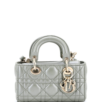 Christian Dior Lady D-Joy Bag Cannage Quilt Lambskin Micro