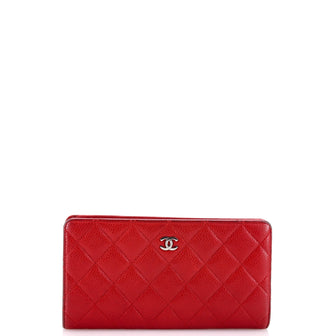 Chanel Zip Around Wallet Quilted Caviar Long