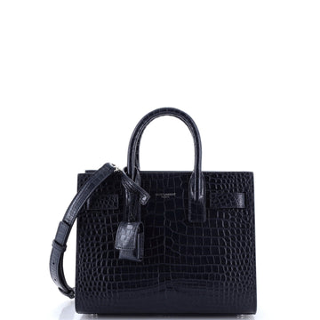 Saint Laurent Sac de Jour Bag Crocodile Embossed Leather Nano