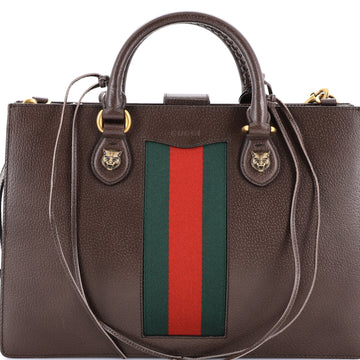 Gucci Animalier Web Top Handle Tote Leather Medium