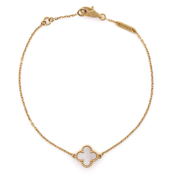 Van Cleef & Arpels Sweet Alhambra Bracelet 18K Yellow Gold and Mother of Pearl
