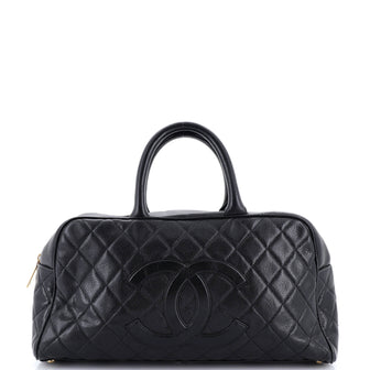 Chanel Timeless CC Bowler Bag Quilted Caviar Medium