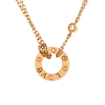 Cartier 2 Diamonds Love Pendant Necklace 18K Yellow Gold and Diamonds