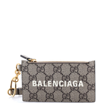 Gucci x Balenciaga The Hacker Project Zip Card Case with Strap GG Coated Canvas