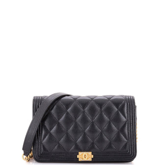 Chanel Boy Wallet on Chain Quilted Caviar