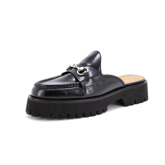 Gucci Women's Horsebit Flatform Mules Leather