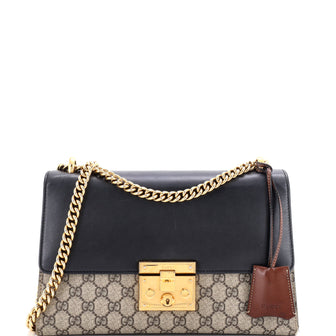 Gucci Padlock Shoulder Bag GG Coated Canvas and Leather Medium