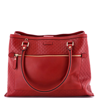Gucci Zip Pocket Soft Tote Microguccissima Leather Medium