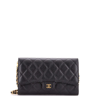 Chanel Wallet on Short Chain Quilted Caviar