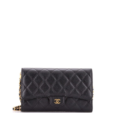 Chanel Wallet on Short Chain Quilted Caviar