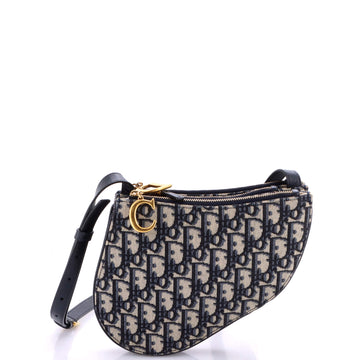 Christian Dior Saddle Triple Zip Crossbody Pouch Oblique Canvas