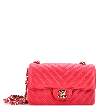 Chanel Classic Single Flap Bag Chevron Lambskin Mini