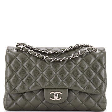 Chanel Classic Double Flap Bag Quilted Caviar Jumbo