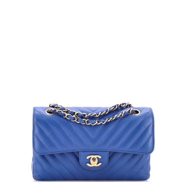 Chanel Classic Double Flap Bag Chevron Lambskin Small
