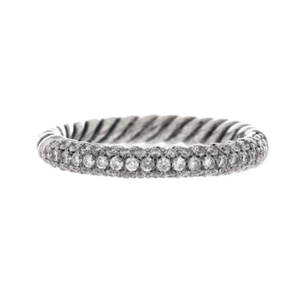 David Yurman Petite Pave Stack Ring Sterling Silver with Pave Diamonds 3mm