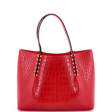 Christian Louboutin Cabarock Tote Crocodile Embossed Leather Small