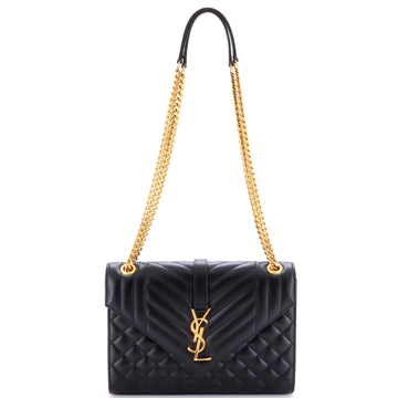 Saint Laurent Classic Monogram Envelope Satchel Mixed Matelasse Leather Medium