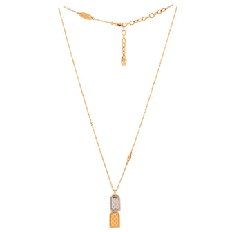 Louis Vuitton Nanogram Name Tag Pendant Necklace Metal