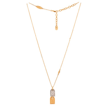 Louis Vuitton Nanogram Name Tag Pendant Necklace Metal