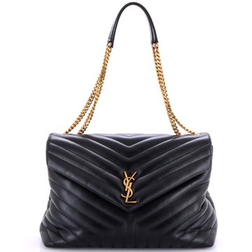 Saint Laurent Loulou Shoulder Bag Matelasse Chevron Leather Large
