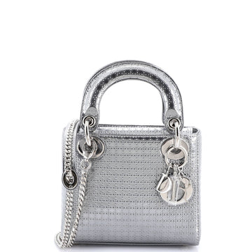 Christian Dior Lady Dior Bag Micro Cannage Metallic Calfskin Mini