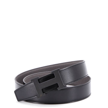 Hermes Constance Reversible Belt Leather with So Black Matte Hardware Wide
