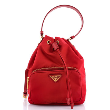Prada Drawstring Bucket Bag Tessuto Small