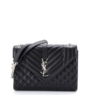 Saint Laurent Classic Monogram Envelope Satchel Mixed Matelasse Leather Medium
