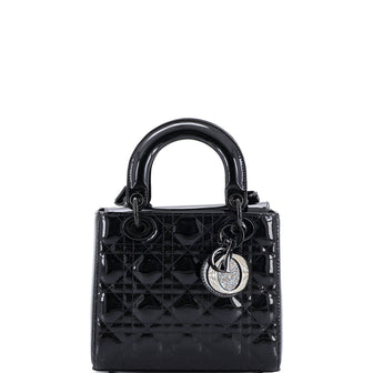 Christian Dior Lady Dior Bag Cannage Quilt Patent Small