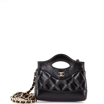 Chanel 31 Shopping Bag Clutch with Chain Quilted Calfskin Nano