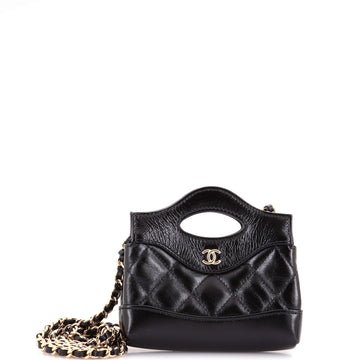 Chanel 31 Shopping Bag Clutch with Chain Quilted Calfskin Nano