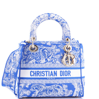 Christian Dior Toile de Jouy Lady D-Lite Bag Embroidered Canvas