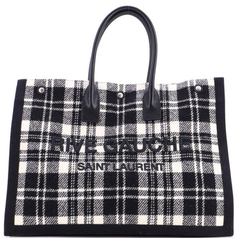 Saint Laurent Rive Gauche Shopper Tote Printed Wool Large