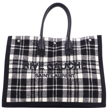 Saint Laurent Rive Gauche Shopper Tote Printed Wool Large