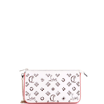 Christian Louboutin Loubila Chain Clutch Perforated Leather