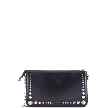 Christian Louboutin Loubila Chain Clutch Spiked Leather