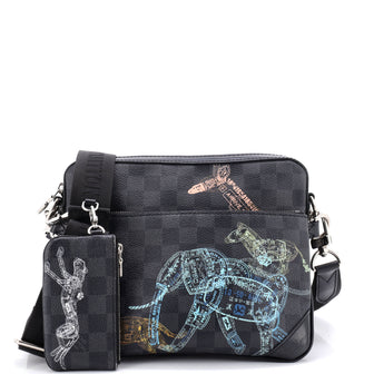 Louis Vuitton Trio Messenger Bag Limited Edition Wild Animals Damier Graphite
