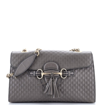 Gucci Emily Chain Flap Bag Guccissima Leather Medium