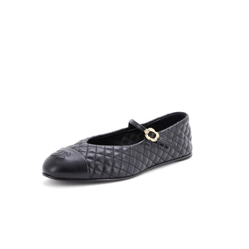 Chanel Women's CC Mary Jane Flats Embroidered Leather