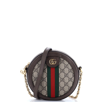 Gucci Ophidia Round Shoulder Bag GG Coated Canvas Mini