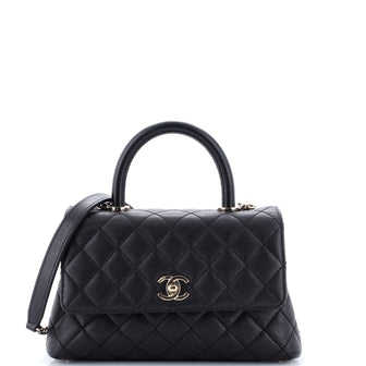 Chanel Coco Top Handle Bag Quilted Caviar Mini