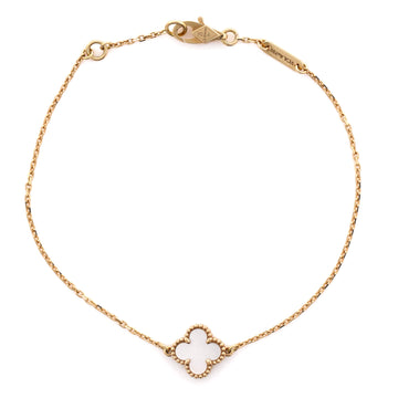 Van Cleef & Arpels Sweet Alhambra Bracelet 18K Yellow Gold and Mother of Pearl