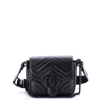 Gucci GG Marmont Convertible Flap Shoulder Bag Matelasse Leather Mini