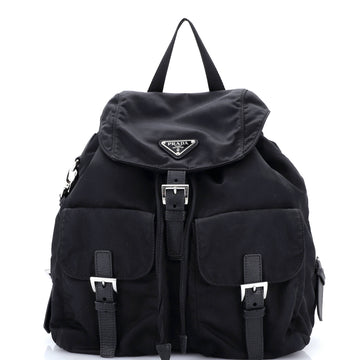 Prada Double Front Pocket Backpack Re-Nylon with Leather Medium